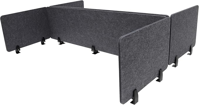 Desk Divider,Modern Stand Up Desk Store Focus Raw Clamp-On Acoustic Desk Divider Mounted Privacy Panel,Sound Blocking Desk Divider,Desktop Mounting (59inx16in)
