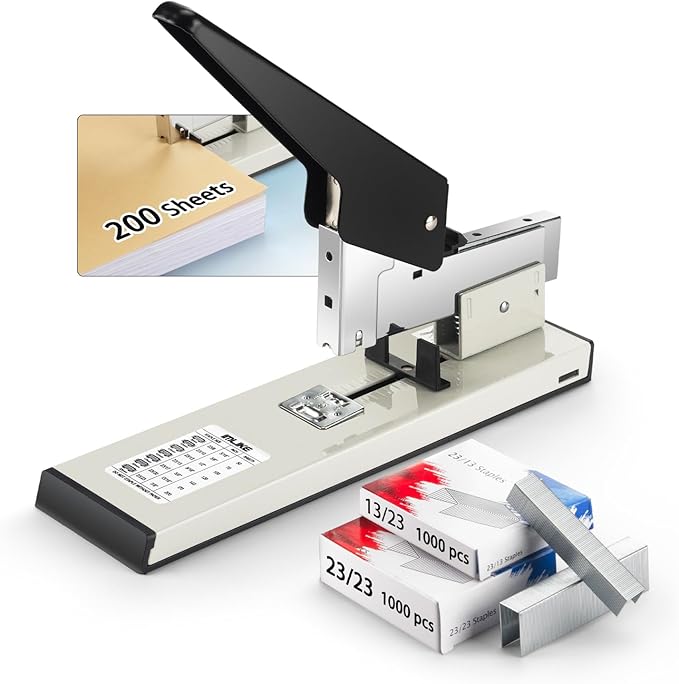 IMLIKE Heavy Duty Stapler with 2000 Staples：200 Sheets High Capacity Manual Desk Stapler,No Jam,Non-Slip,Include High Strength 23/13 & 23/23 Staples