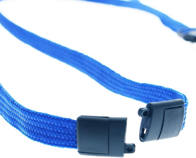 Specialist ID Bulk 25 Pack - Premium Flat Breakaway Lanyards for ID Badges & Badge Holders - 3/8" Wide Woven Safety Lanyard with Metal Swivel Hook for Teachers, Students, Cruise, Office (Royal Blue)