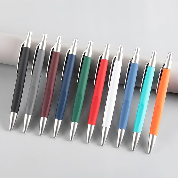 AGOWOO Personalized Pens with Custom Name Text Logo Bulk 100/200/300/500 Pcs Optional for Business Church Customized Ballpoint Pen (Lake)