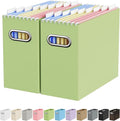 Oterri Cardboard File Organizer Box for Hanging File Folders Letter Size,File Box for Computer Desk,File Cabinet,Working Home,Office,Classroom(Green, Letter Size - 2 Packs)