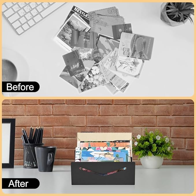 Picowe Metal Desk Mail Organizer Mail Holder, 3 Slots Letter Holder Organizer Envelope Organizer for Home Office (Black)