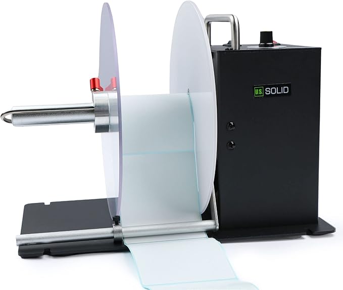 U.S. Solid Automatic Label Rewinder Machine, 1"/1.5"/3" Core Holder, Max Label Width 5.91", Bidirectional Rewinding