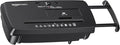 Amazon Basics 8-Sheet Strip Cut Paper, CD, and Credit Card Shredder with Auto-Off Compact, Portable Design, No Basket, Extendable Arm, Black
