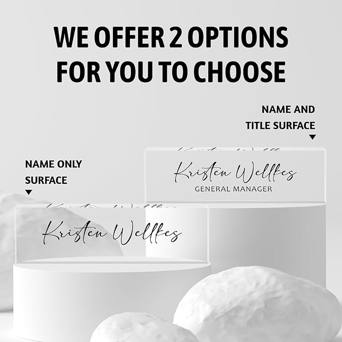 Desk Name Plate Personalized Acrylic Name Plate for Desk, Office Desk Decor for Women & Men, Custom Gifts for Boss, Manager, Teacher, Nurse, Doctor, Lawyer, Employee Appreciation Gifts