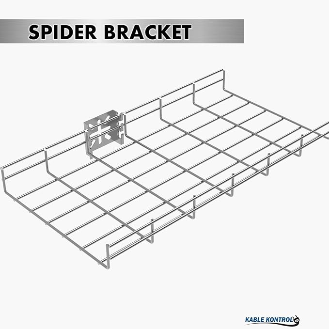 Kable Kontrol Stainless Steel Spider Bracket – Wall Support Brackets - Wire Mesh Tray Cable Management Rack Cable Basket, NEC Approved for Network, Fiber Optic, Cabling Accessory