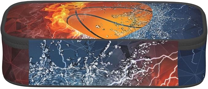 Basketball Pencil Case Cool Sports-themed Pencil Box Portable Pen Bag Pouch with Zipper for Teens Boys Girls Stationery Supplies Organizer Multifunction Bag for Business Office