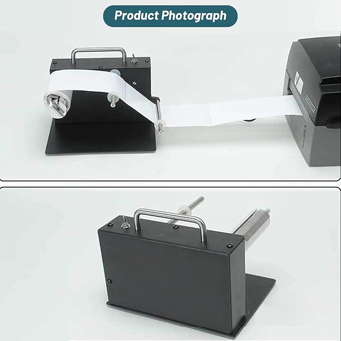 0-7.1" Width Electric Label Rewinder, Automatic Synchronization Bidirectional Rewinding Machine 1.57" Dia Paper Core Holder Rewind 1-8"/s Adjustable Sticker Rewinder for Printer Bar Code Tags