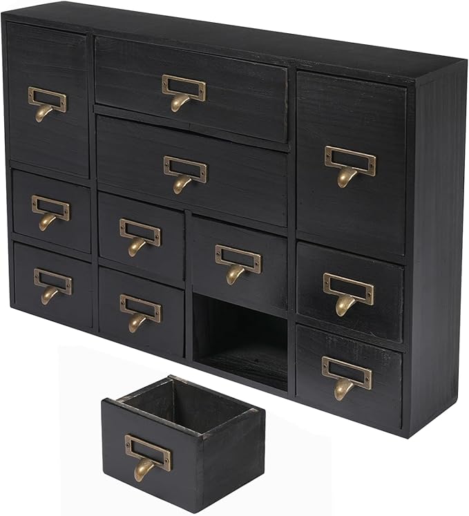Vintage 12-Drawer Storage Cabinet – Multipurpose Desktop Organizer for Office, Craft & Home