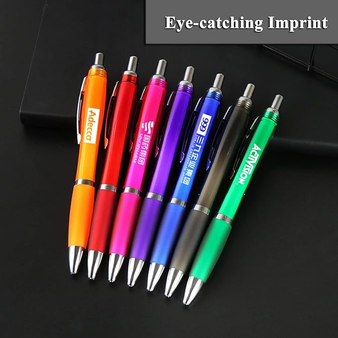 100 Pack Personalized Pens With Your Custom Logo Advertising Message - Party Favors