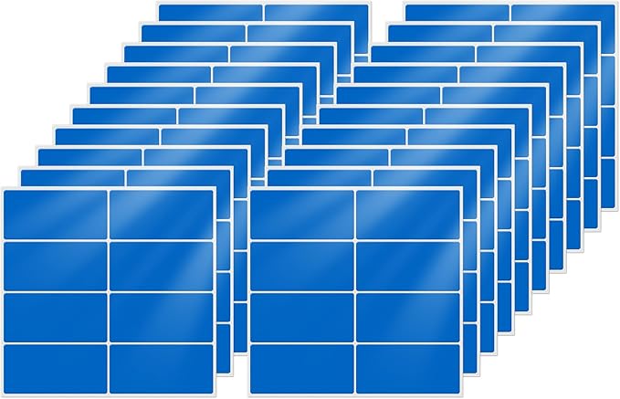 FINDAT Rectangle Label Stickers 1.57×0.75 Inch Vinyl Removable Blue Sticker Waterproof Writable File Folder Moving Labels for Boxes Home Office Labeling 160 PCS