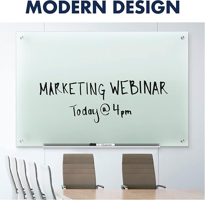 Quartet Glass Whiteboard, Non-Magnetic Dry Erase White Board, 4' x 3', Infinity, Frosted White (G4836F)