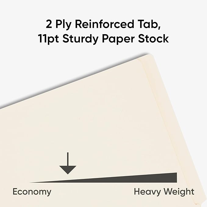 Smead End Tab Fastener File Folder, Shelf-Master® Reinforced Straight-Cut Tab, 50 Count