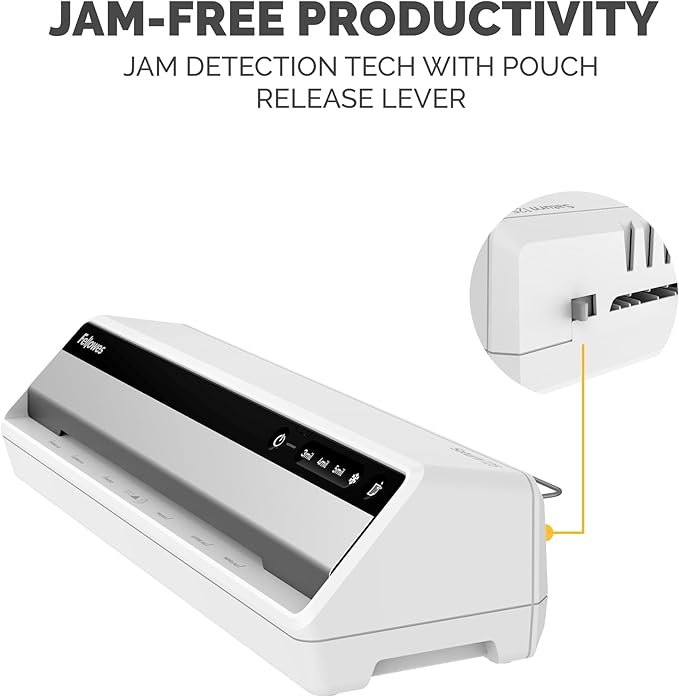 Fellowes Saturn 125 Thermal Laminator Machine for Home or Office with Pouch Starter Kit, 12.5 inch, Fast Warm-Up, Jam-Free Design (5736601)