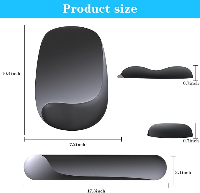 Wrist Rest for Keyboard and Mouse, Ergonomic Gel Computer Keyboard Wrist Rest with Memory Foam, Keyboard Wrist Support Pad for Long Hours of Work, Gaming, Studying-Relieve Wrist Pain (Black Suit)