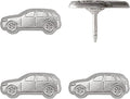 Car Push Pins - Silver Car Pins - for Cork Board, Maps, or Lapel Pin Use - Designed in USA - Set of 4