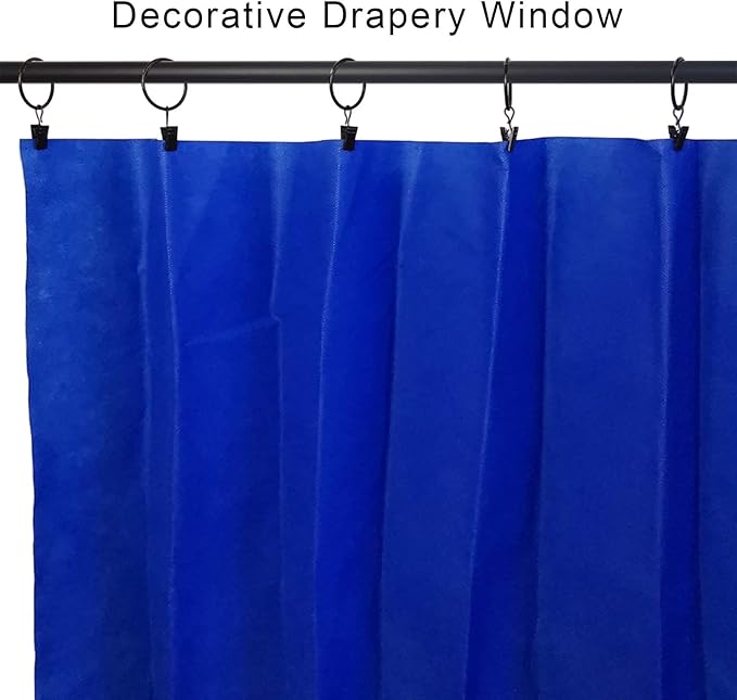 AMZSEVEN 90 Pack Curtain Rings with Clips, Drapery Clips with Rings, Drapes Rings 1.26 in Interior Diameter, Fits up to 1 in Curtain Rod, Black