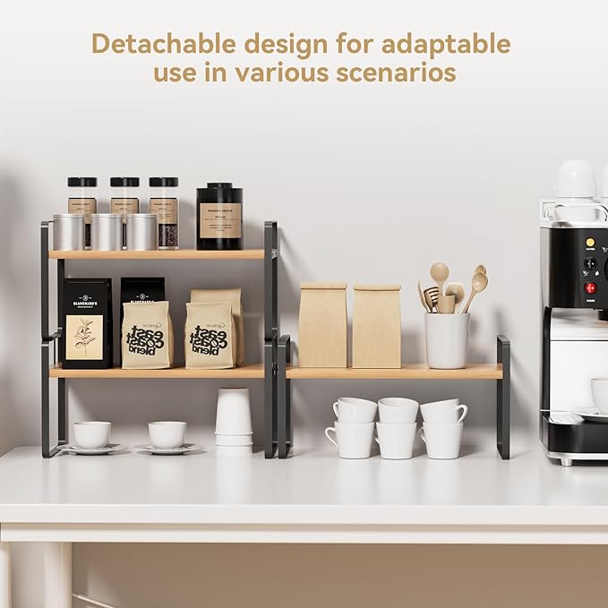 YGYQZ Desk Organizer Shelf，2 Tier Detachable Table Top Bookshelf, Freestanding Display Shelf for Office, Dormitory, Home