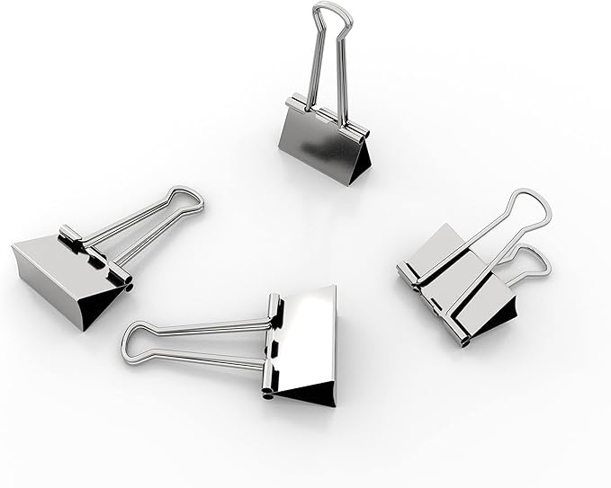 Nctinystore Binder Clips Small Metal Clamp 0.75 inch / 19 mm (Silver, 20 PCS)