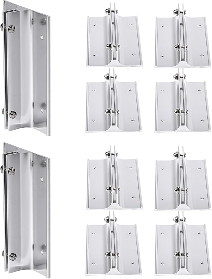 Aluminum Corridor Sign Holder, 10 Pack Direct Sign Mount Bracket, Design for Restroom, Conference Room Classic Silver Signs - 4" Length, 1/8" Substrate - Easy to Install