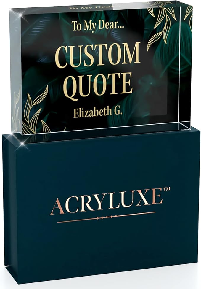 Custom Acrylic Sign Personalized, Custom Desk Name Plate, 18 Styles, (5"x7"), With Gift Box, USA Made by Acryluxe. (Luxurious)