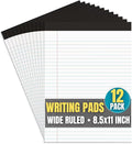 1InTheOffice Note Pads 8.5 x 11, Wide-Ruled Letter Size Writing Pads, White 50 Sheets per Notepads, 12 Pack