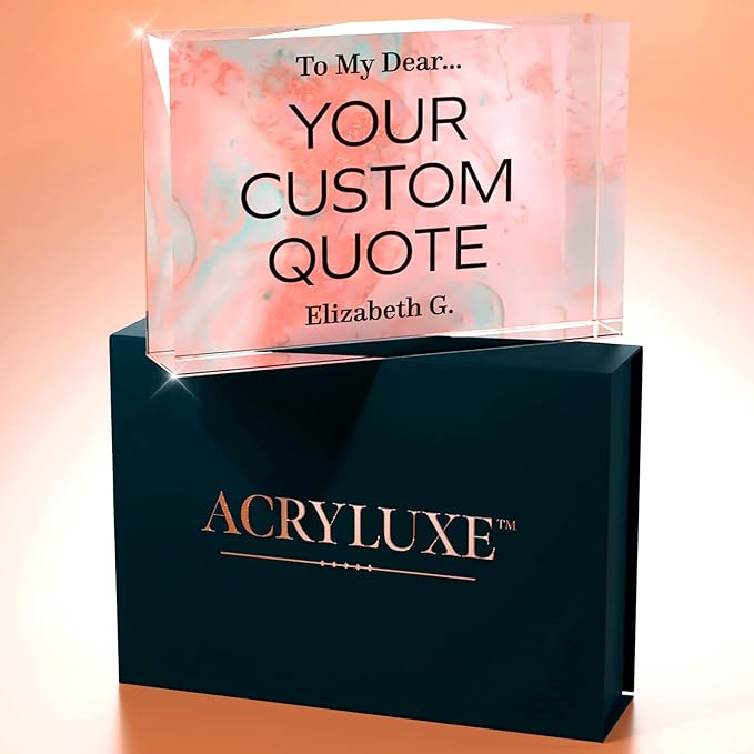 Personalized Gifts, Custom Quote Block Letter Board,Crystal-Clear Acrylic with Gift Box,17 Styles, Holiday and Christmas Gift for Mom, Dad, Girlfriend, Him or Her, Husband, Wife (4"x6", Stella)