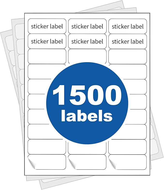 PAPRMA [50 Sheets] 1” X 2-5/8” Printable Address Labels 1500 Mailing Label for Envelopes 30-up Labels White, 5160 8160 Label Sheet for Laser Inkjet Printer