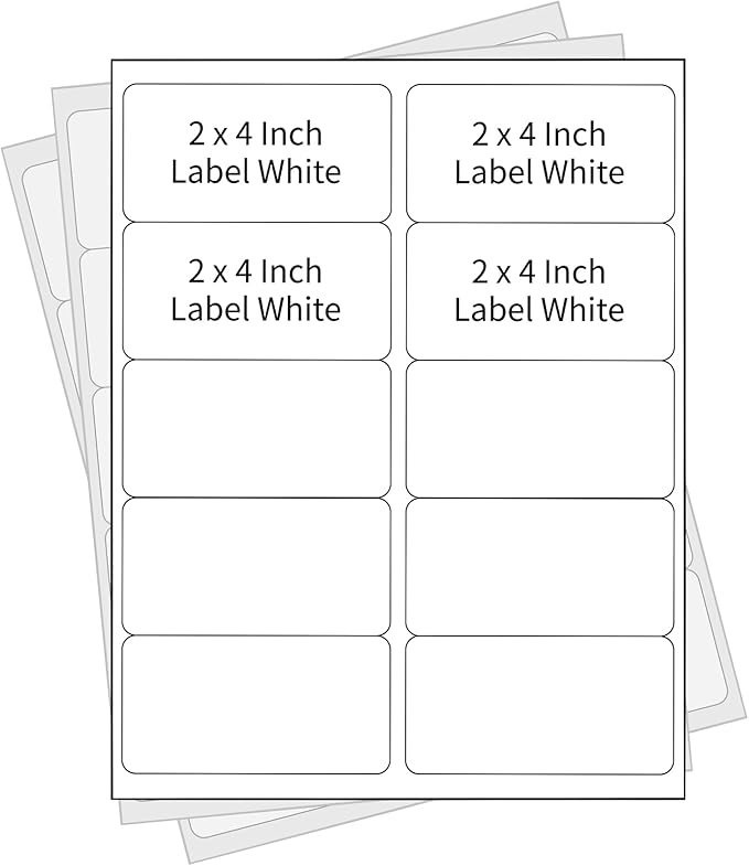 PAPRMA 2" x 4" Shipping Address Labels for Laser Inkjet Printer, Mailing Label White for Package or Envelope, Printable Label Sheet 5163 8163 (500 Sheets 5000 Labels)