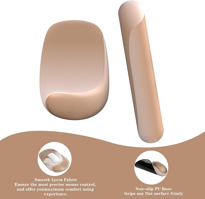 Wrist Rest for Keyboard and Mouse, Ergonomic Gel Computer Keyboard Wrist Rest with Memory Foam, Keyboard Wrist Support Pad for Long Hours of Work, Gaming, Studying-Relieve Wrist Pain