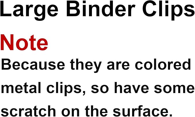 Nctinystore Binder Clips Large Metal Clamp 2 inch / 50 mm (Black, 12-PCS)