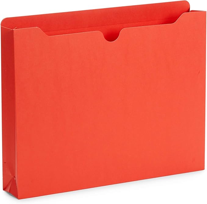 Blue Summit Supplies 1 Inch File Jackets, Expandable Folders, Heavy Duty 1 Inch Expansion Pocket File Folders Letter Size, Assorted Colors, Reinforced Straight Cut Tab,25 Pack