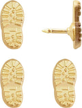 Hiking Boot Print Push Pins - Gold Boot Print Pins - for Cork Board, Maps, or Lapel Pin Use - Designed in USA - Set of 4