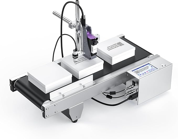 JS350 Automatic Inkjet Coding Machine with Mini Conveyor Belt | 2-12.7mm Industrial Online Inkjet Printer for Expiry Dates, Batch Numbers, Barcodes, QR Codes, Logos & Labels etc.