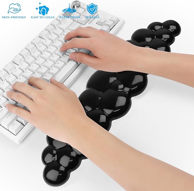 Gel Cloud Keyboard Wrist Rest, Cute Wrist Support and Arm Support Keyboard Rest for Keyboard Typing Pain Relief，Suitable for Office/Computer/Laptop/Gaming（Keyboard Wrist Rest Black ）