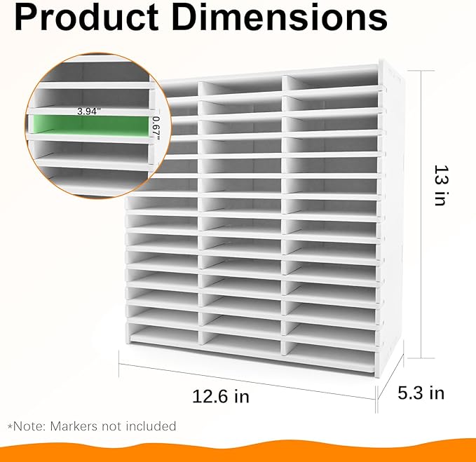 Marker Storage Organizer, Marker Holder for 252 Markers, Pens, Watercolor Brushes, and Colored Pencils – Desktop Art Supply Organizer for Home, Office, and Classroom