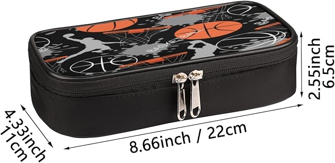 Basketball Pencil Case Basketball Slam Duck Large Capacity Pencil Pouch Simplicity Pencil Box Pencil Bag Pen Case Large Stationery Organizer Bag with Zipper for Kids Boy Girls School Office Supplies