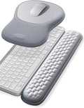 meatanty Keyboard and Mouse Pad Wrist Rest Set, Ergonomic Wrist Pad Support, Computer Hand Palm Rest Combo, Memory Foam Typing Desk Accessories Carpal Tunnel Cushion, Laptop Office Home - Blue & Gray