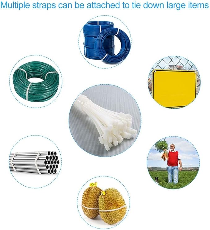 100 PCS Zip Ties Heavy Duty, 24 Inch White Extra Long Cable Ties, 175 lbs Self-Locking Strong Plastic Tie Wraps for Indoor and Outdoor Use
