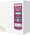 NextDayLabels 2.13x5.5 Inch Rectangle Stickers White Blank Labels for Laser Inkjet Printer - 8 Per Sheet Self-Adhesive Unique Size Label Made in USA - 4000 Labels