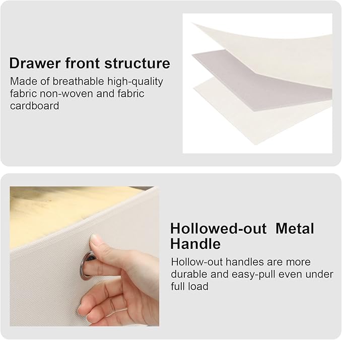 HAITRAL Fabric Storage Chest, Drawer Clothes Organizer - 4 Drawers Storage Organizer Unit for Closet, Easy Assembly Closet Dresser for Dorm, Bedroom, Hallway, Storage Bins (White)