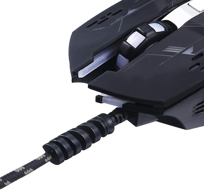 Jetec 24 Pcs Charger Cable Protector,Silicone Flexible Cable Saver,Spiral USB Mouse Wire Protector for Headphone Laptop Earphone Cell Phone Wrap Accessories (Black)
