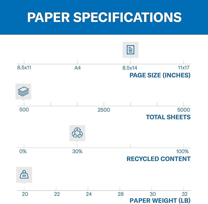 Hammermill Colored Paper, 20 lb Ivory Printer Paper, 8.5 x 14-1 Ream (500 Sheets) - Made in the USA, Pastel Paper, 103143R