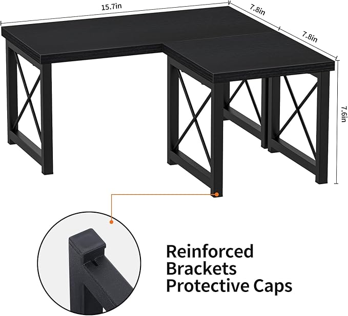 Honiter Desk Shelf Desktop Organizer 2 Tier Wood Small Bookshelf,Rustic Brown Freestanding Adjustable, Organizer, Stackable, Desk Stand, Storage Organizers, Kitchen Counter Display Rack