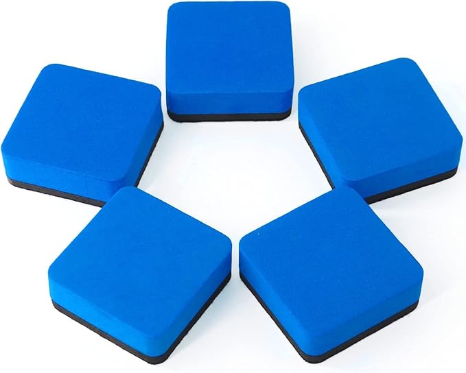 24 Pack Magnetic Whiteboard Dry Erase Erasers Chalkboard Cleansers for Classroom, Home and Office (Blue)
