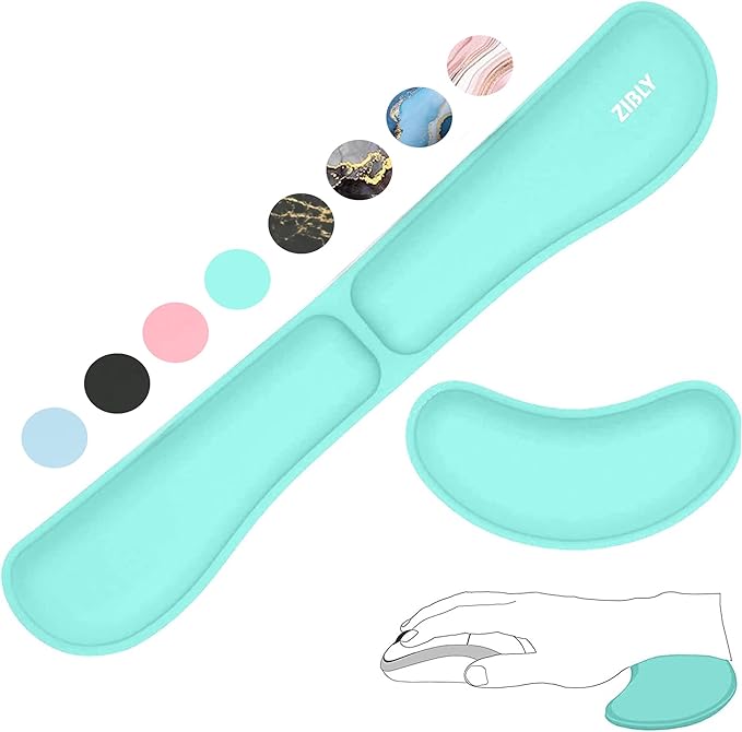 ZIBLY Wrist Rest Keyboard and Mouse Set - Anti-Skid Non Slip Ergonomic Wrist Cushion Support Pad - Easy Typing,Pain Relief - Premium Memory Foam for Work from Home Gaming Computer Laptop