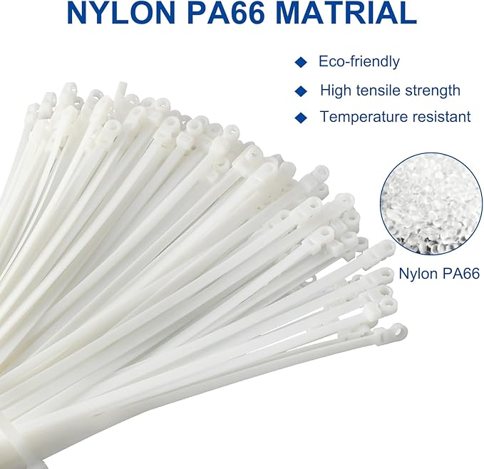 120 PCS 15 Inch Plastic Zip Ties with Screw Holes, Heavy Duty Mountable Cable Ties, UV Resistant Electrical Zip Ties for Indoor & Outdoor (White)