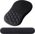 Mouse Pad Wrist Support, Laokiiy 2 in1 Keyboard Wrist Rest+ Ergonomic Mouse Pad, Non-Slip Wrist Rest for Computer Keyboard, Made Easy Typing & Relieve Wrist Pain（Black