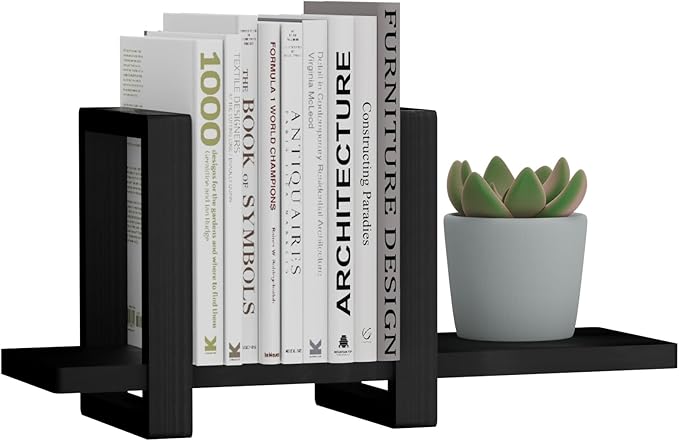 Adjustable Desktop Bookshelf, Retro Tabletop Bookshelf, Desk Shelf for Top of Desk in Living Room, Home, Office, Perfect for Magazine, Books, Cookbooks, No Tools Required to Assemble (Black)