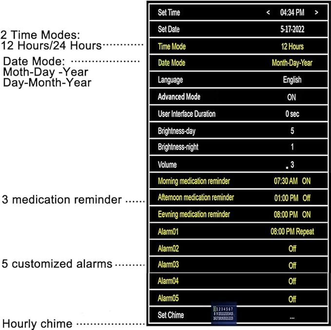 Aowasi [Upgraded 10 Inch] Digital Day Calendar Clock Auto-Diming & 8 Alarms Options Extra Large Non-Abbreviations Dementia Impaired Vision Senior Clocks for Memory Loss Alzheimer Eldarly